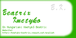 beatrix kmetyko business card